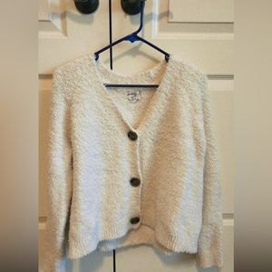 White Fuzzy Cardigan